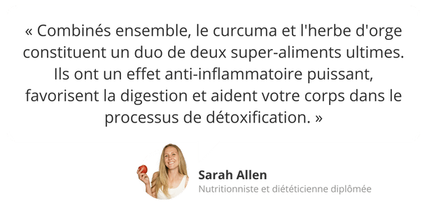 Avis d'expert :  Ensemble curcuma et herbe d'orge