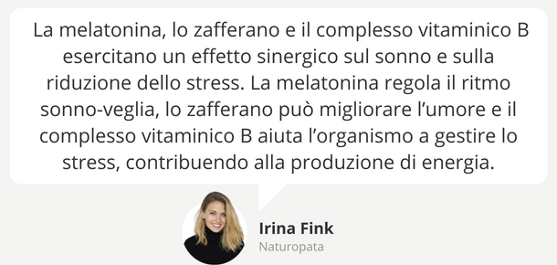 Melatonina, zafferano e complesso vitaminico B contro stress e insonnia