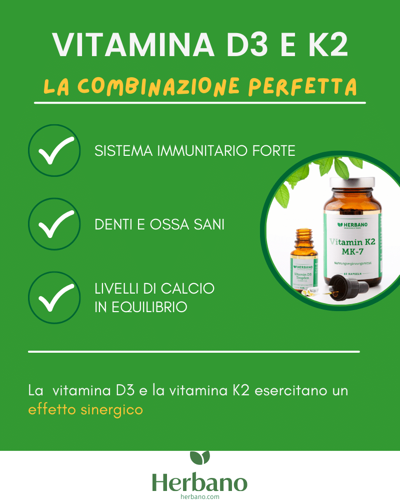 Vitamina D3 e vitamina K2 benefici